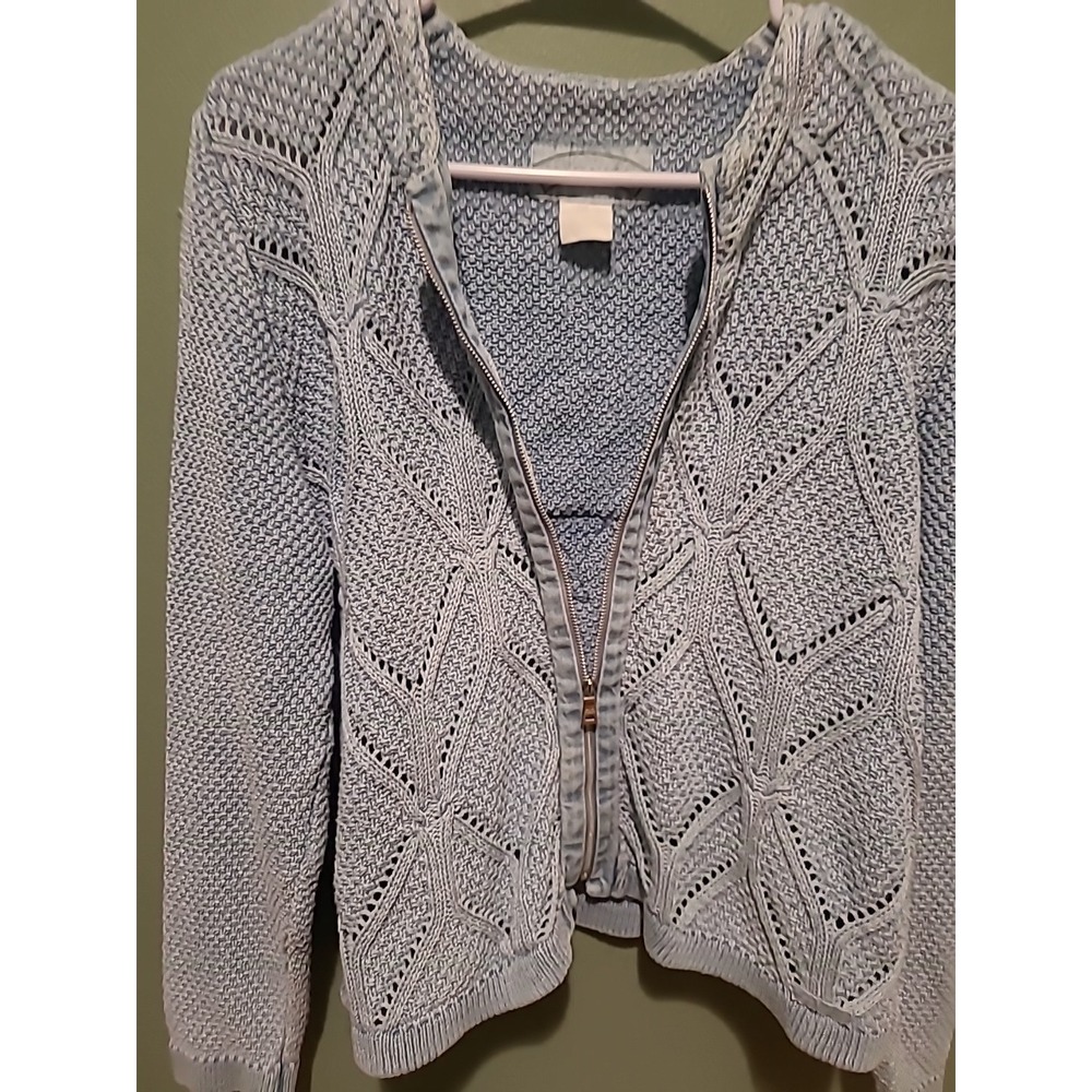Vintage Blue Willi's Denmark Cable Knit Jacket Sweater DenimFull Zip - Picture 5 of 8